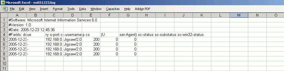 W3C web server log file